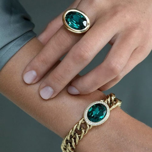 Кольцо Qudo TIVOLA big S emerald  18.5 мм, 632324/18.5 G/S фото 5